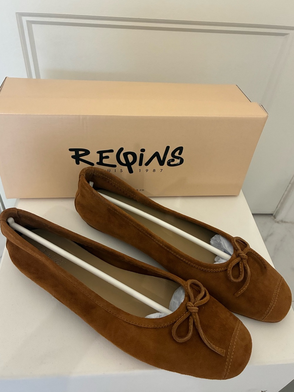 Reqins suede Harmony ballerina flats brand new